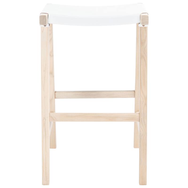 SAFAVIEH Luxita 30-inch Leather Rectangle Bar Stool - 18.5" x 20" x 30" - 19Wx20Dx30H