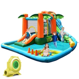 Gymax Inflatable Bounce House Jump Bouncer Kids Water Park Splash Play - See Details