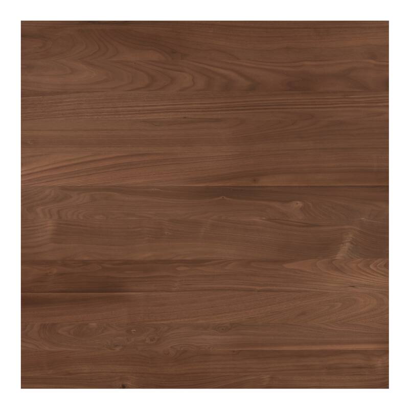 NADAAL STUDIOS Calyx Bar Table, Double Square Solid Walnut Top with Curved Edge, Square Base, Natural Walnut