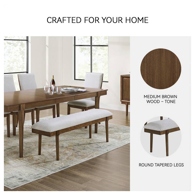 Signature Design by Ashley Lyncott Gray/Brown 59" Upholstered Dining Bench - 59.25" W x 15.13" D x 19.75" H