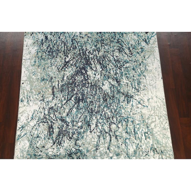 Wool/ Silk Abstract Vegetable Dye Oriental Area Rug Hand-knotted - 6'0" x 8'10"