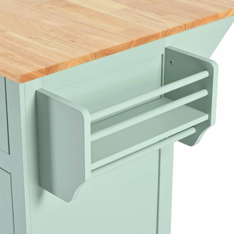 53-inch Width Kitchen Island with Drop-Leaf Countertop