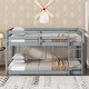 preview thumbnail 2 of 5, Twin over Twin Wooden Loft Bed with Ladder,with Bed Platform of Strengthened Slats - Gray