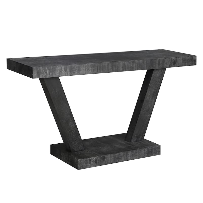 GDFStudio - 60" Vintage Distressed Wood Entryway Bench with 2-Tier Storage Cabinet