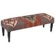 preview thumbnail 6 of 18, Handmade Kilim Upholstered Wooden Bench (India) - 48" W x 16" L x 18" H