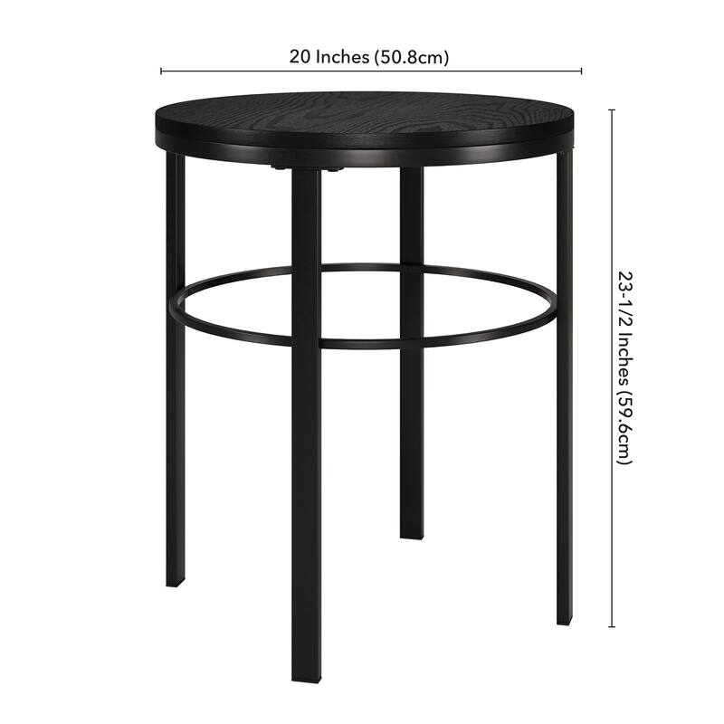 Gaia 20" Wide Round Side Table with MDF Top