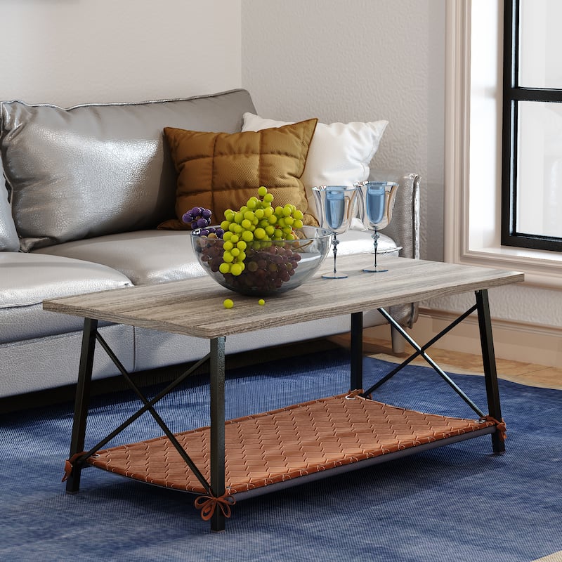 Corvus Belmont 46-inch Rectangle Modern Wood Coffee Table with Storage