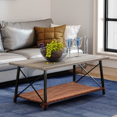 Corvus Belmont 46-inch Rectangle Modern Wood Coffee Table with Storage