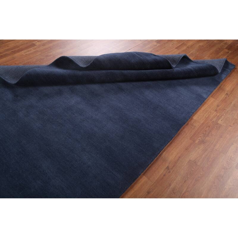 Blue Contemporary Gabbeh Oriental Area Rug Hand-knotted Wool Carpet - 5'5" x 7'10"