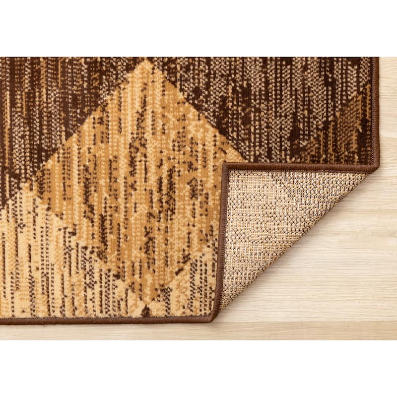 Florence Collection - Brown Beige Shaded Diamonds Indoor Area Rug