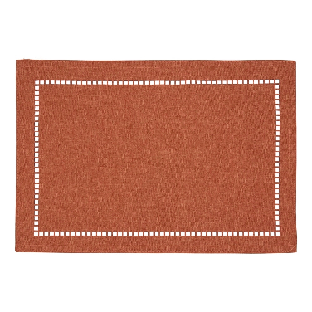 Table Placemats With Laser-Cut Hemstitch Design (Set of 4)