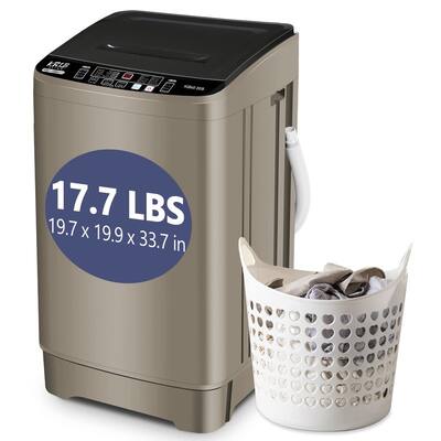 Portable Compact Washing Machine, Full-Automatic Laundry Washer with 17.7 lbs Large Capacity and Drain Pump