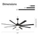 preview thumbnail 82 of 128, Sofucor 52/66/72/76/84Inch Large Ceiling Fan with Dimmable LED Light ,Remote&APP Control,8 Blades for Large Living Room,Porch