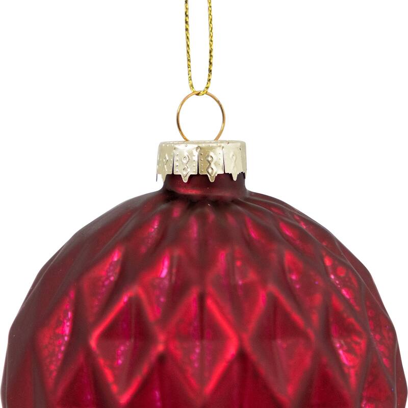Mercury Style Onion and Ball Glass Christmas Ornament Set - 3" - Red - 12ct
