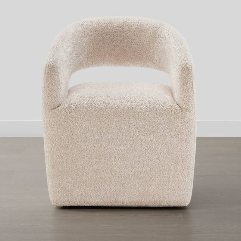 Spruce & Spring Modern Barrel Dining Chair with Casters Rolling Accent Chair