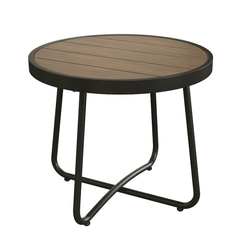 Clihome Outdoor Modern Steel Round Accent Side Table