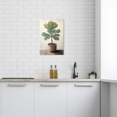 Wynwood Studio Canvas Floral and Botanical Plant in my Office Green and Modern & Contemporary Wall Art Canvas Print