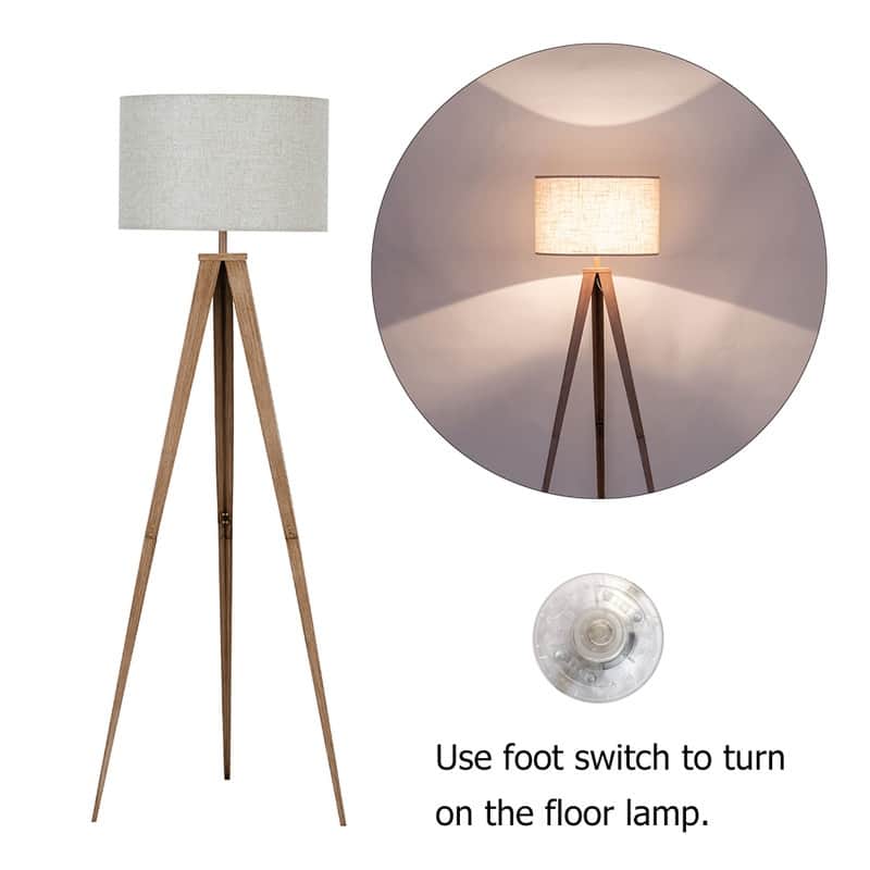 ROSEN GARDEN Floor Lamp, Modern Reading Light, Bulb Not Included - Off-White