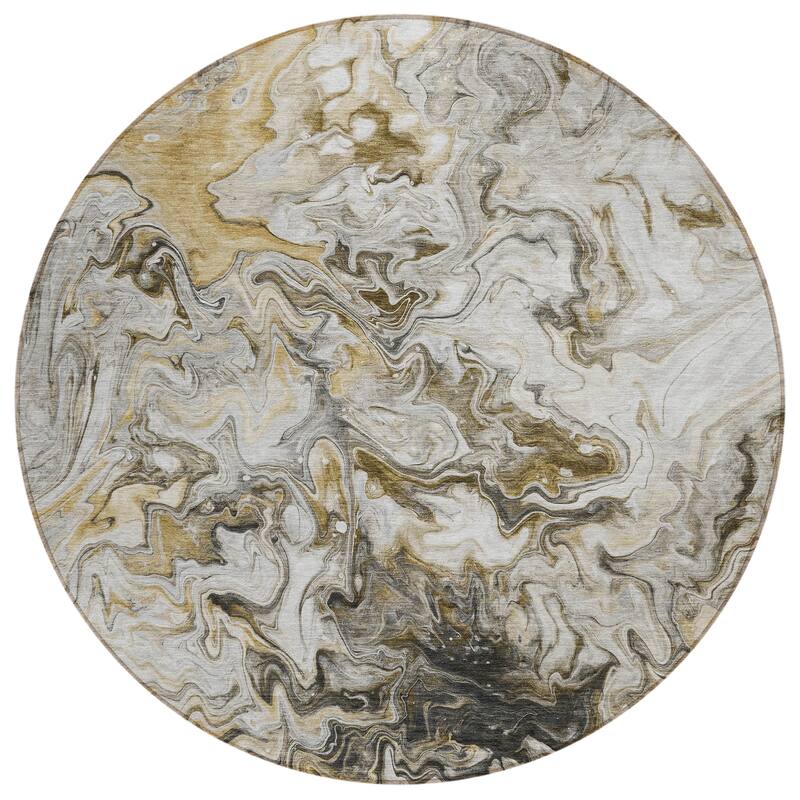 Machine Washable Indoor/ Outdoor Chantille Abstract Contempoary Rug