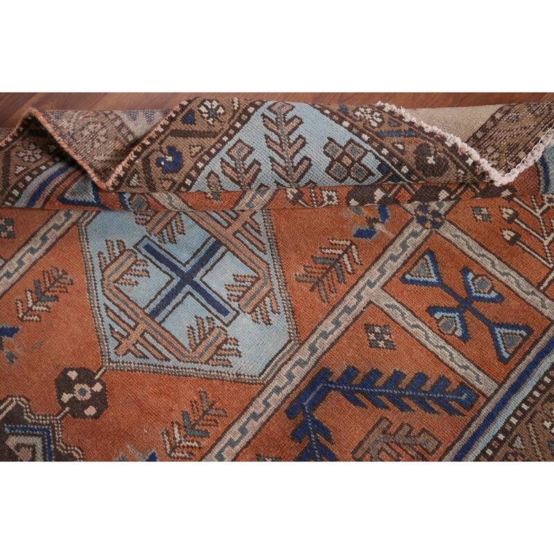 Orange Joshaghan Foyer Rug Handmade Wool Carpet - 3'7" x 5'0"