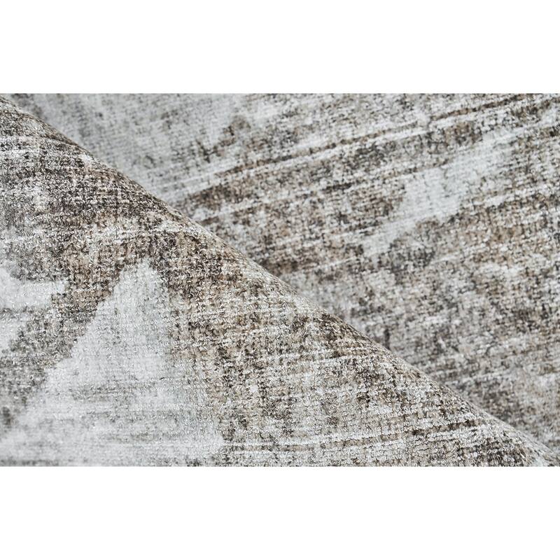 EXQUISITE RUGS Kyoto Hand-loomed Wool/Bamboo Silk Silver/Beige Area Rug.