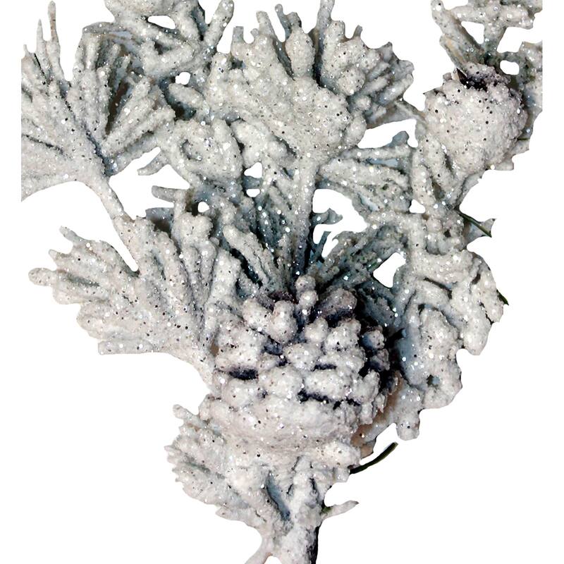 12" Christmas Artificial Snowy Pine Branch Pick, Set of 4 - 12