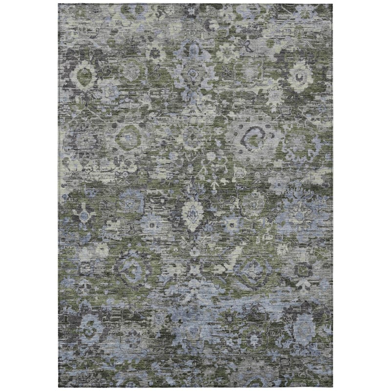 Machine Washable Indoor/ Outdoor Vintage Traditional Chantille Rug