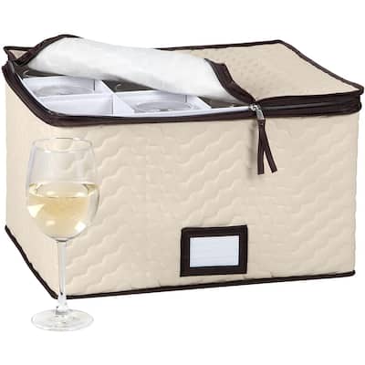 Stemware Storage Case - For Wine Glassware - Holds 12 Glasses