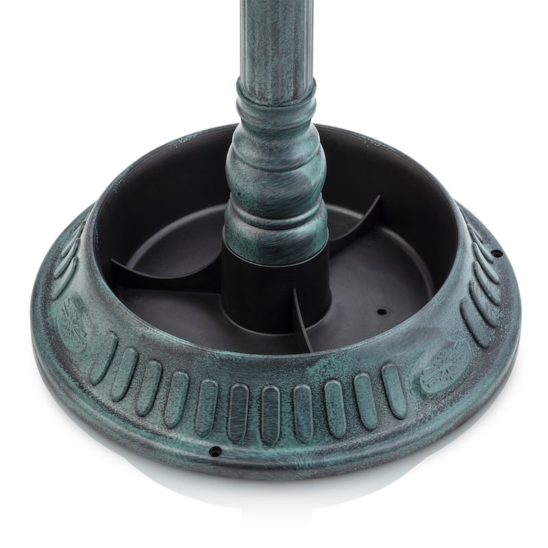 Alpine Corporation 25" Tall Outdoor Birdbath with Planter Yard Statue, Green