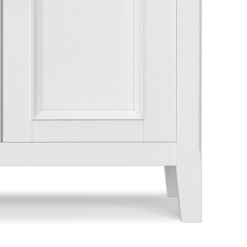 WYNDENHALL Halifax Solid Wood Transitional Low Storage Cabinet - 32"w x 14"d x 31" h