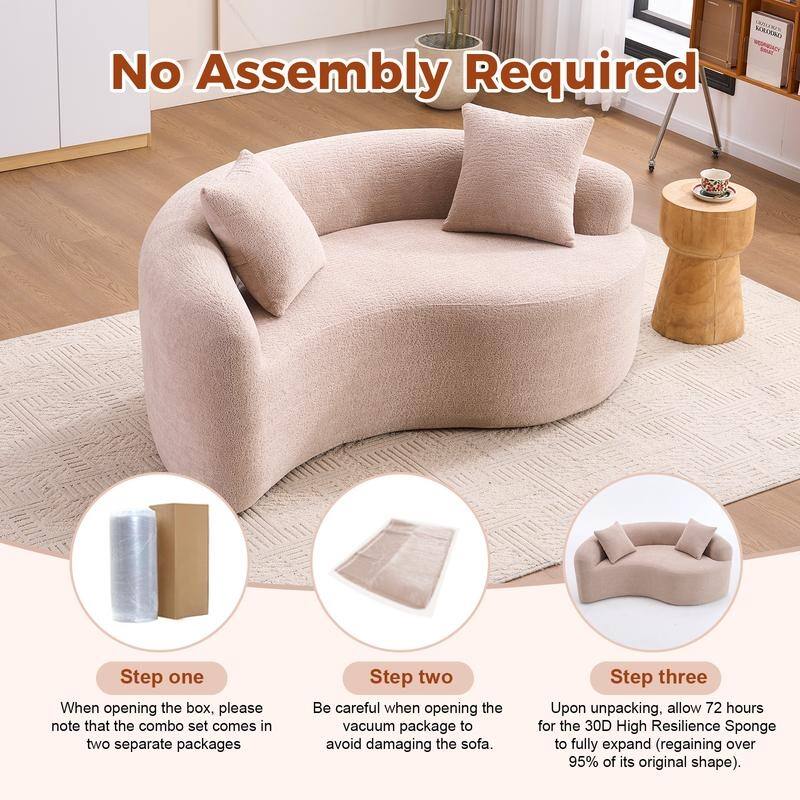 Single S-Curved Chenille Sofa Chair, No Assembly