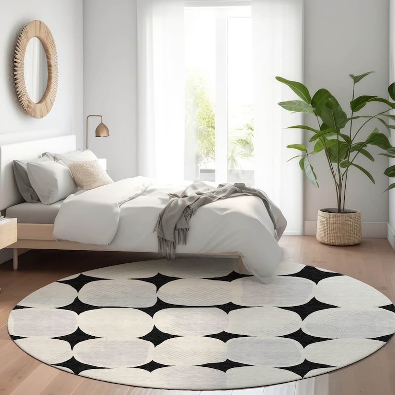 Machine Washable Indoor/ Outdoor Chantille Modern Puffy Rug