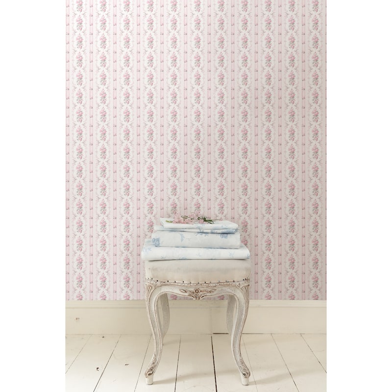 LoveShackFancy Dreamy Days Pink Parfait Peel and Stick Wallpaper