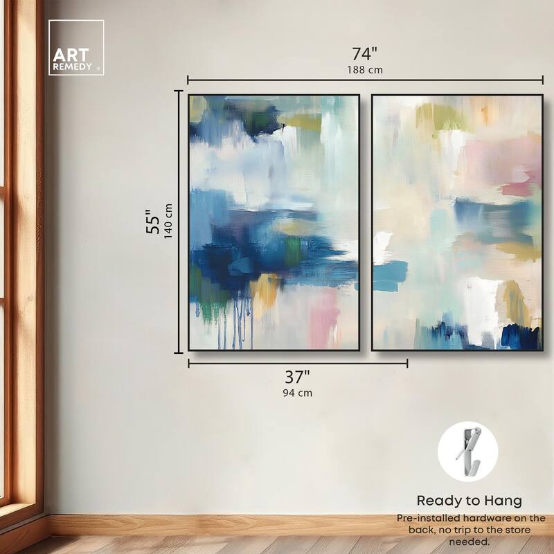 Pale Periwinkle I Canvas Set of 2 by Art Remedy