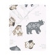 preview thumbnail 4 of 3, Lambs & Ivy Woodland Forest Animals White/Gray Cotton Fitted Mini Crib Sheet