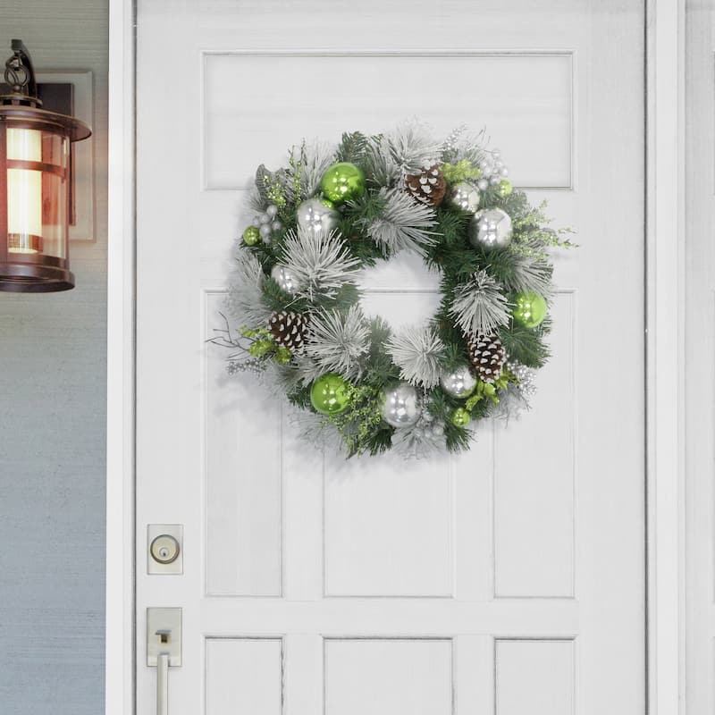 Puleo International 24" Decorated Artificial Wreath - Green