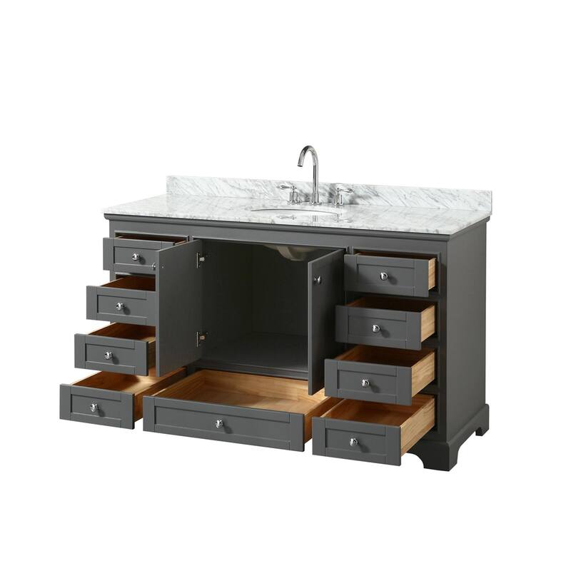 Wyndham Collection Deborah 60" Free Standing Single Vanity Set with
