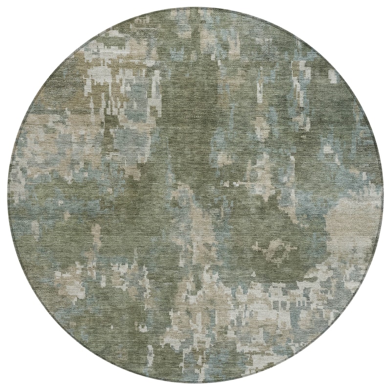 Machine Washable Indoor/ Outdoor Ombre Abstract Chantille Rug