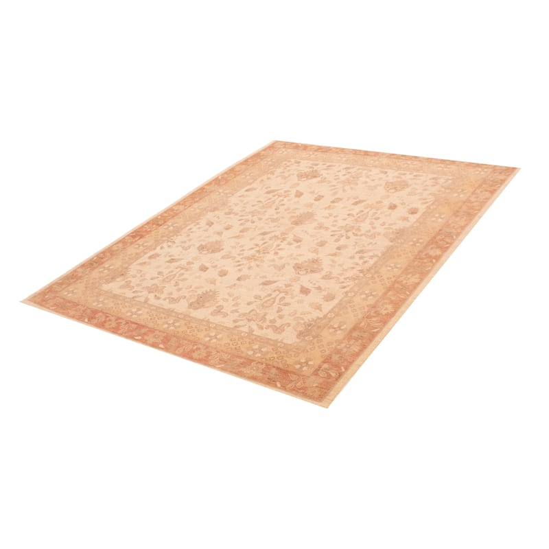 ECARPETGALLERY Hand-knotted Chobi Finest Ivory Wool Rug - 7'10 x 9'6