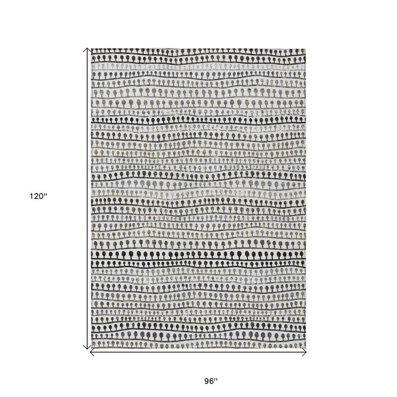 HomeRoots Striped Transitional Rectangle Outdoor Rug