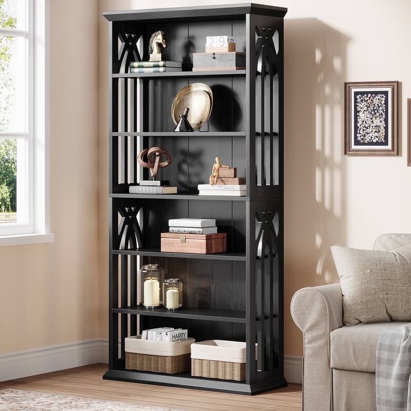 75-Inch Tall Bookshelf Bookcase, 6-tier Bookshelves Display Shelf for Living Room, Home Office, Bedroom