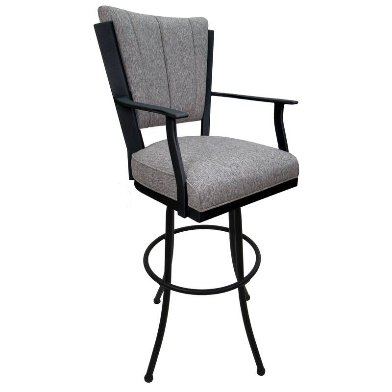 Swivel Extra Tall 34" (35") Metal Bar Stool Montana on Noam Base - 34" Seat - Mojave Grey - Black