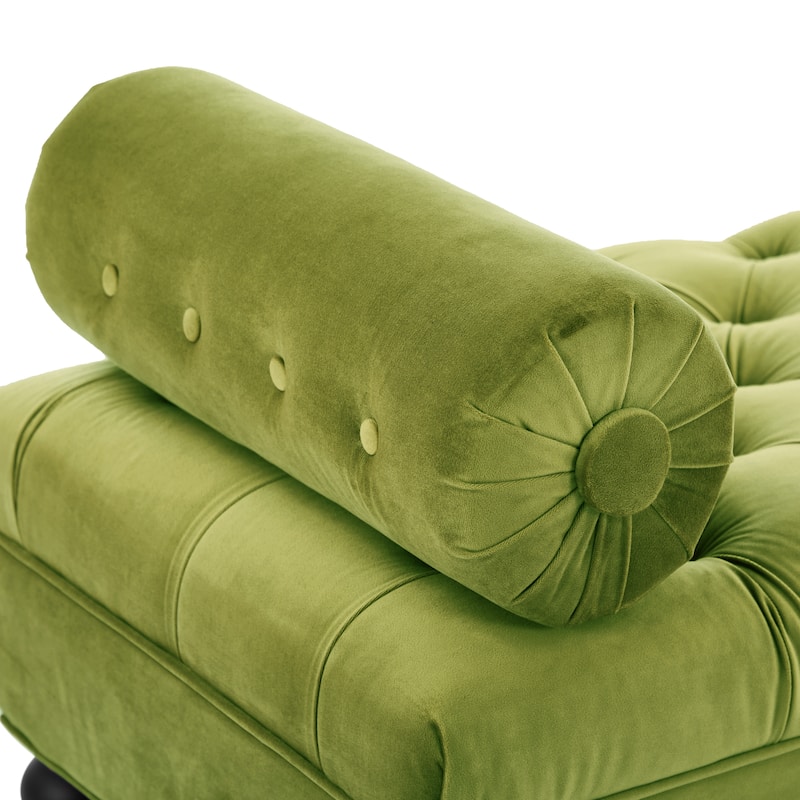 Green Velvet Modern Bedroom Ottoman Bench