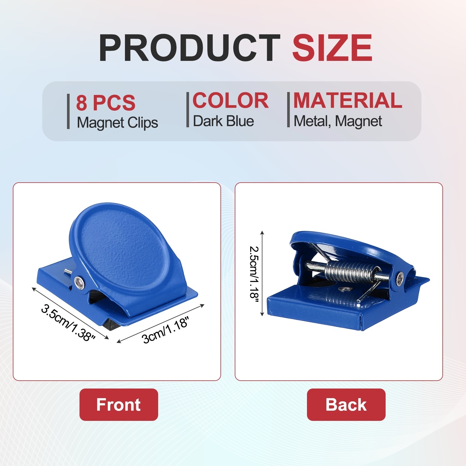 Magnet Metal Clips for Hanging, Round Fridge Magnetic Clips Magnetic Paper Clamp Magnet Clamp for Locker Whiteboard