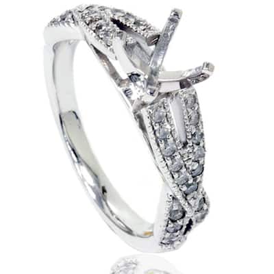 1/2ct Vintage Infinity Diamond Ring Setting White Gold