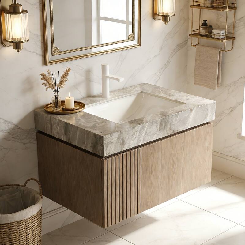 Floating Bathroom Vanity with 1 Pre-drilled Faucet Holes