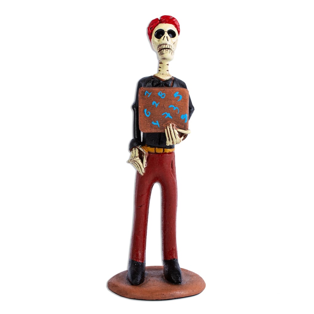 Novica Handmade Professor Catrin Ceramic Sculpture