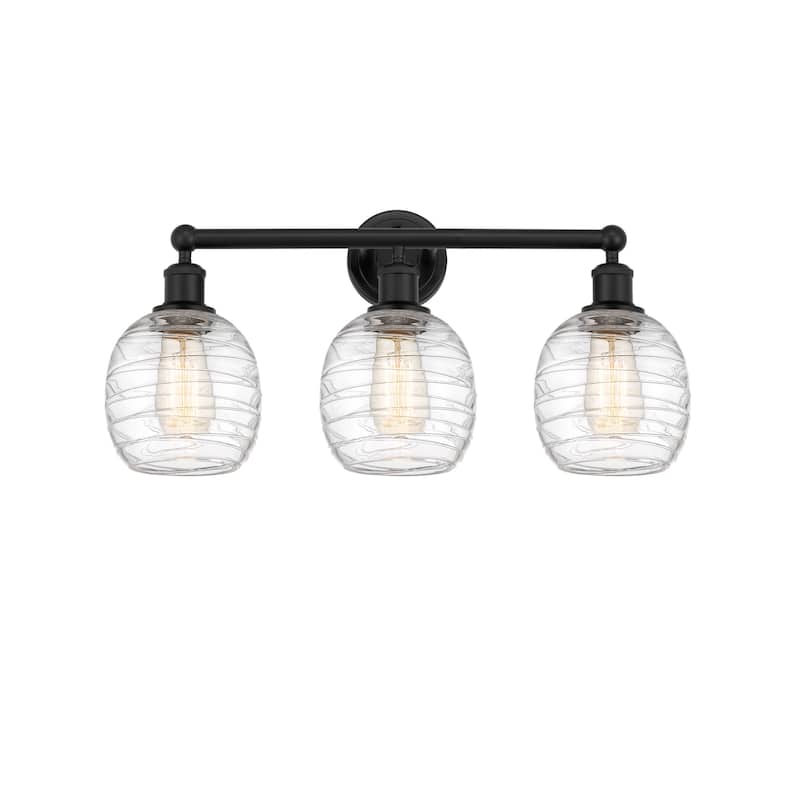 Innovations Lighting 616-3W-12-24 Belfast Vanity Belfast 3 Light 24" - Matte Black / Deco Swirl