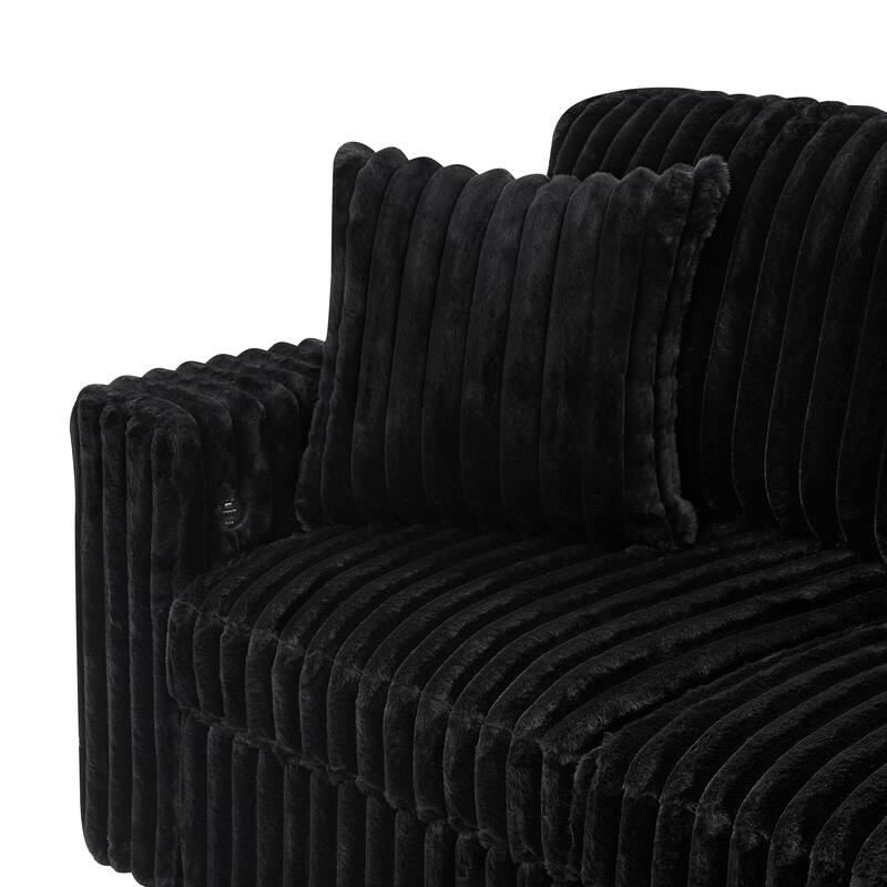 Roomfitters Oversized U Shaped Sectional Sleeper Sofa Bed with Pull Out Couch and Storage Chaise, Black