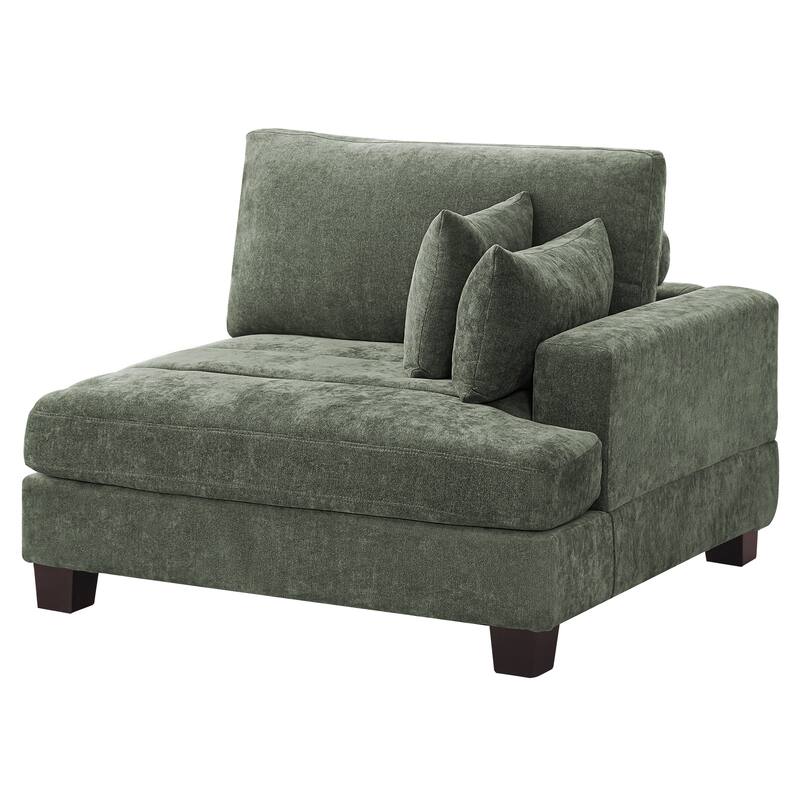 88"W 3-Seater Sofa Chenille Upholstered Couch Modern Loveseat Sofa Wooden Frame Sofa for Living Room